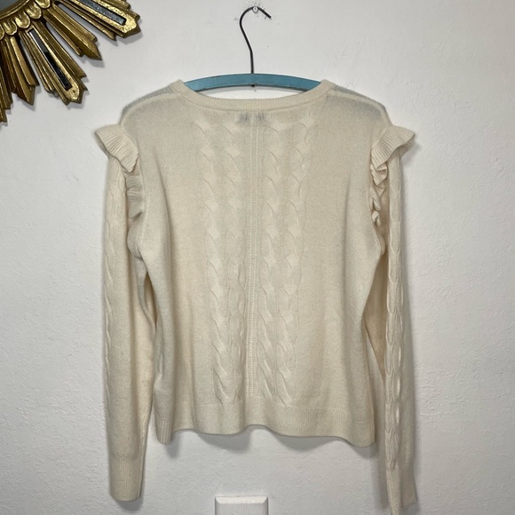 Scott & Scott Cashmere Cable Knit Ruffle Sweater - Picture 4 of 15